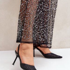 Szpilki Model Berilae B1639-202 Black Brokat - Step in style