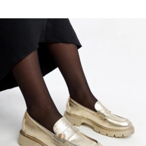 Złote mokasyny Eko skórzane Mladenka - Solea