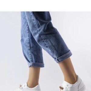 Białe tenisówki ze złotym akcentem Letteria - Solea